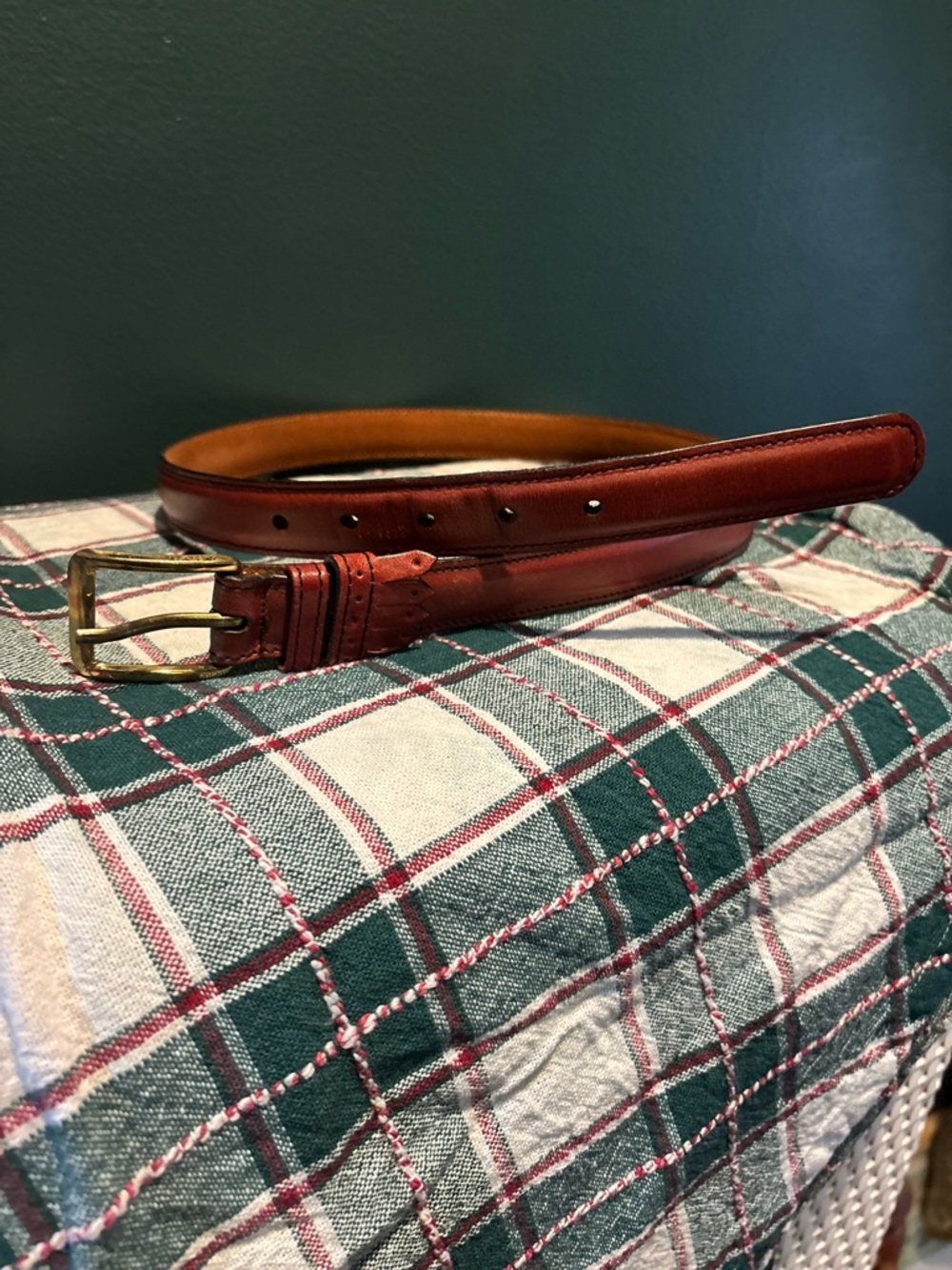 Bass Genuine Top Grain Leather Fringe Y2K Belt - Red/Brown